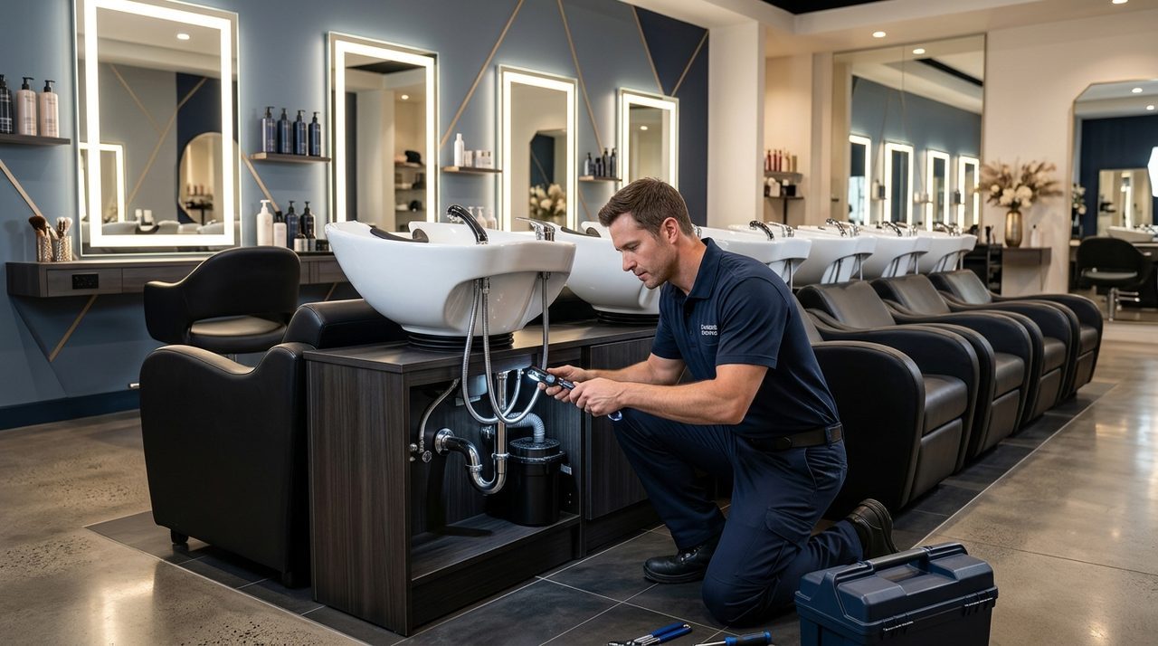 Plombier 24h/24 pour Salons de Coiffure, Barbiers, Esthéticiennes, Instituts de Beauté, Bacs à Shampoing et Chauffe-Eau