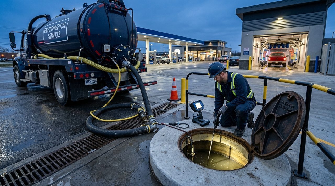 Nettoyage de Séparateurs d’Hydrocarbures, Caniveaux et Drainage pour Stations-Service, Lavages Auto et Parkings